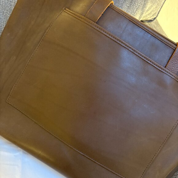 WP Standard Oversized Zipper Tote - Chocolate Leather - Picture 9 of 10